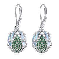 wholesale 925 Sterling Silver Frog Earrings Wholesale With Green Stones-Frog Earrings-1