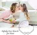 wholesale Sterling Silver & 5A CZ Infinity Mother Bracelet - Adjustable, Hypoallergenic, Gift for Mom-0-5