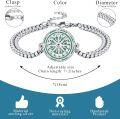 wholesale 925 Sterling Silver Compass Charm Bracelet with Chain - Adjustable Size s for Women-0-7