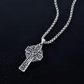 wholesale 925 Sterling Silver &  Irish Cross with Celtic Knots and Shamrock Design Pendant on 24 Chain-0-3