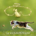 wholesale 925 Sterling Silver & Cubic Zirconia Cat Bracelet for Women, Cute Delicate Jewelry Gift for Her, 6.5+2 Extender, 0.71x0.63 Cat Charm-0-4