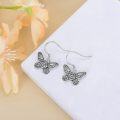 wholesale 925 Sterling Silver Butterfly Tri-Plate Triangle Soberness Jewelry Dangle Earrings 2 Long-0-1
