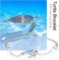 wholesale 925 Sterling Silver Blue Opal Sea Turtle Charm Bracelet Adjustable s for Women-0-1