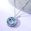 wholesale 925 Sterling Silver Blue Crystal Star Constellation Pendant Necklaces for Women Astrology Gifts-0-2