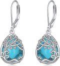 wholesale Sterling Silver Moonstone Leverback Teardrop Dangle Earrings for Women-0-24