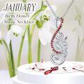 wholesale TOUPOP Music Note Birthstone Necklace 925 Sterling Silver Birth Flower Necklace Music Jewelry Birthday Gifts For Music Lover Student Women -0-1
