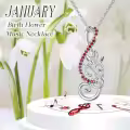 TOUPOP Sterling Silver Music Note Birthstone Birth Flower Necklace Gift-0-1