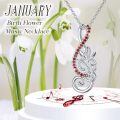 TOUPOP Sterling Silver Music Note Birthstone Birth Flower Necklace Gift-0-1