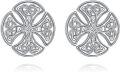 wholesale 925 Sterling Silver Celtic Knot Round Stud Earrings for Women-0-0
