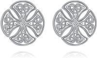wholesale 925 Sterling Silver Celtic Knot Round Stud Earrings for Women-Celtic Knot