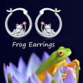 wholesale 925 Sterling Silver Hoop Earrings Wholesale With Frog And Flower Design-0-2