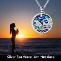 wholesale 925 Sterling Silver Abalone Shell Ocean Wave Locket Necklace for Women s-0-4