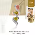 TOUPOP Sterling Silver Topaz November Birthstone Rose Flower Necklace For Sister-0-4