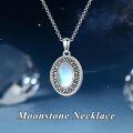 wholesale 925 Sterling Silver Oval Rainbow Moonstone Locket Necklace for Women Gifts-0-5