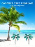 wholesale 925 Sterling Silver Palm Tree Stud Earrings Ocean Beach Theme s for Women-0-5