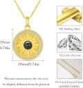 wholesale Gold 925 Sterling Silver Round Pendant with CZ Stones & Black Pearl - Sun Design Necklaces for Women-0-4