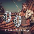 wholesale 925 Sterling Silver Skull & Crossbones Huggie Hoop Earrings for Men and Women - Unique Gift Idea-0-2