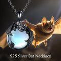 wholesale 925 Sterling Silver Bat Pendant with Blue Stone Chain Necklaces for Women Gothic s-0-2