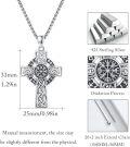 wholesale 925 Sterling Silver Norse Vegvisir Compass Pendant with Rune Circle and Valknut Knots - Viking Amulet Jewelry for Men & Women -0-5
