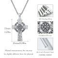 wholesale 925 Sterling Silver Celtic Cross Pendant Necklace With Viking Runes And Knotwork Design-0-5