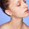 wholesale 925 Sterling Silver Dolphin Charm Earrings Wholesale With Blue Heart Crystal-0-2