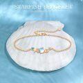 wholesale 925 Sterling Silver Starfish & Seashell Moonstone Bracelet - Ocean Inspired Jewelry for Women and Girls-0-5