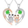 wholesale 925 Sterling Silver Cute Frog Pendant Necklace Set Heart Design-0-0