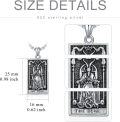 wholesale 925 Sterling Silver Devil Tarot Card Pendant Necklace with Chain-0-4