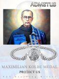 wholesale 925 Sterling Silver Saint Maximilian Kolbe Medal Charm Bracelet with Infinity Link Chain for Men Women (Adjustable)-0-5