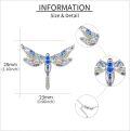 wholesale 925 Sterling Silver Blue Crystal Dragonfly Pendant Necklace for Women-0-4