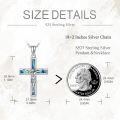 wholesale 925 Sterling Silver Rainbow Abalone Shell Inlay Crucifix Pendant Necklace for Men & Women-0-1
