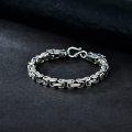 wholesale 925 Sterling Silver Matte Mens Boys Dragon Head Chain Bracelet 8-24cm Adjustable Length-0-2