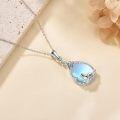 wholesale 925 Sterling Silver Blue Moonstone Seal Pendant Necklace-0-1
