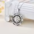 TOUPOP Sterling Silver Rotatable Compass Necklace Inspirational Gift-0-3
