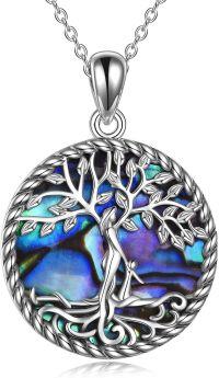 wholesale 925 Sterling Silver Abalone Shell Tree of Life Pendant Necklace for Women Christmas s-one tree necklace