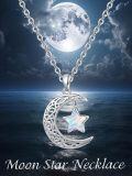 wholesale Sterling Silver Moon Star Necklace Celestial Pendant for Women-0-17