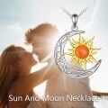 wholesale Sterling Silver Sun Moon Necklace w Blue Opal White Opal Abalone Labradorite Moonstone Gift for Teen Girls-0-29