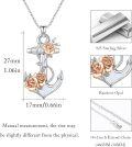wholesale 925 Sterling Silver Anchor Pendant Necklace with Rose Charm s for Women-0-5