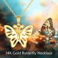 wholesale 14K Gold Double Butterfly Pendant Necklace for Women Gifts for Her/Mom/Christmas/Birthday/Wedding/Vintage Jewelry-0-1