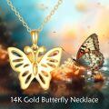 wholesale 14k Yellow Gold Butterfly Pendant With Chain-0-1