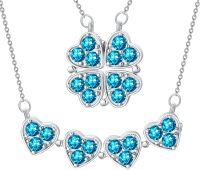 wholesale  Metal Stone Clover Birthstone Necklace Magnetic Four Leaf Heart Pendant Foldable Shamrock Conversion Gift for Women -12-December