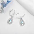 wholesale 925 Sterling Silver Moonstone Drop Earrings Wholesale With White Topaz And Filigree Design-0-3