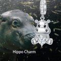 wholesale 925 Sterling Silver Birthstone Hippo Charm for Bracelets Jewelry-0-1