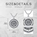 wholesale 925 Sterling Silver Turquoise Inlay Compass Pendant Necklace for Men & Women-0-4