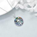 wholesale 925 Sterling Silver Triple Moon Goddess Pentagram Abalone Chakra Pendant Necklace For Women-0-2