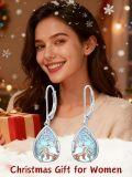 wholesale TOUPOP Lotus/wolf/sea Turtle Dangle Earrings For Women Sterling Silver Leverback Earrings Gifts For Women Birthday -0-5