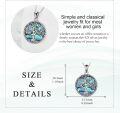 wholesale 925 Sterling Silver Abalone Shell & Crystal Tree of Life Pendant Necklace for Women-0-3