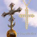 wholesale 14K Gold Diamond Cross Pendant Necklace for Women - Christmas Gift-0-6
