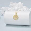 wholesale 14K Gold & Cubic Zirconia Tree of Life Necklace for Women, 16 Adjustable Chain, Milestone Birthday Gift-0-3