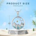 wholesale 925 Sterling Silver White Gold Plated Turquoise Cactus Mountain Moon Star Pendant Necklace-0-1